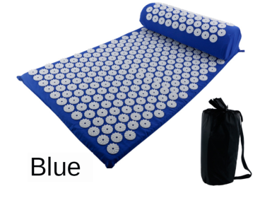 Yoga Massage Mat Acupressure Relieve Stress Back Cushion Massage Yoga Mat Back Pain Relief Needle Pad With Pillow (Ships From: China)